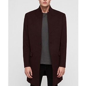 All Saints Oxblood Wool Coat